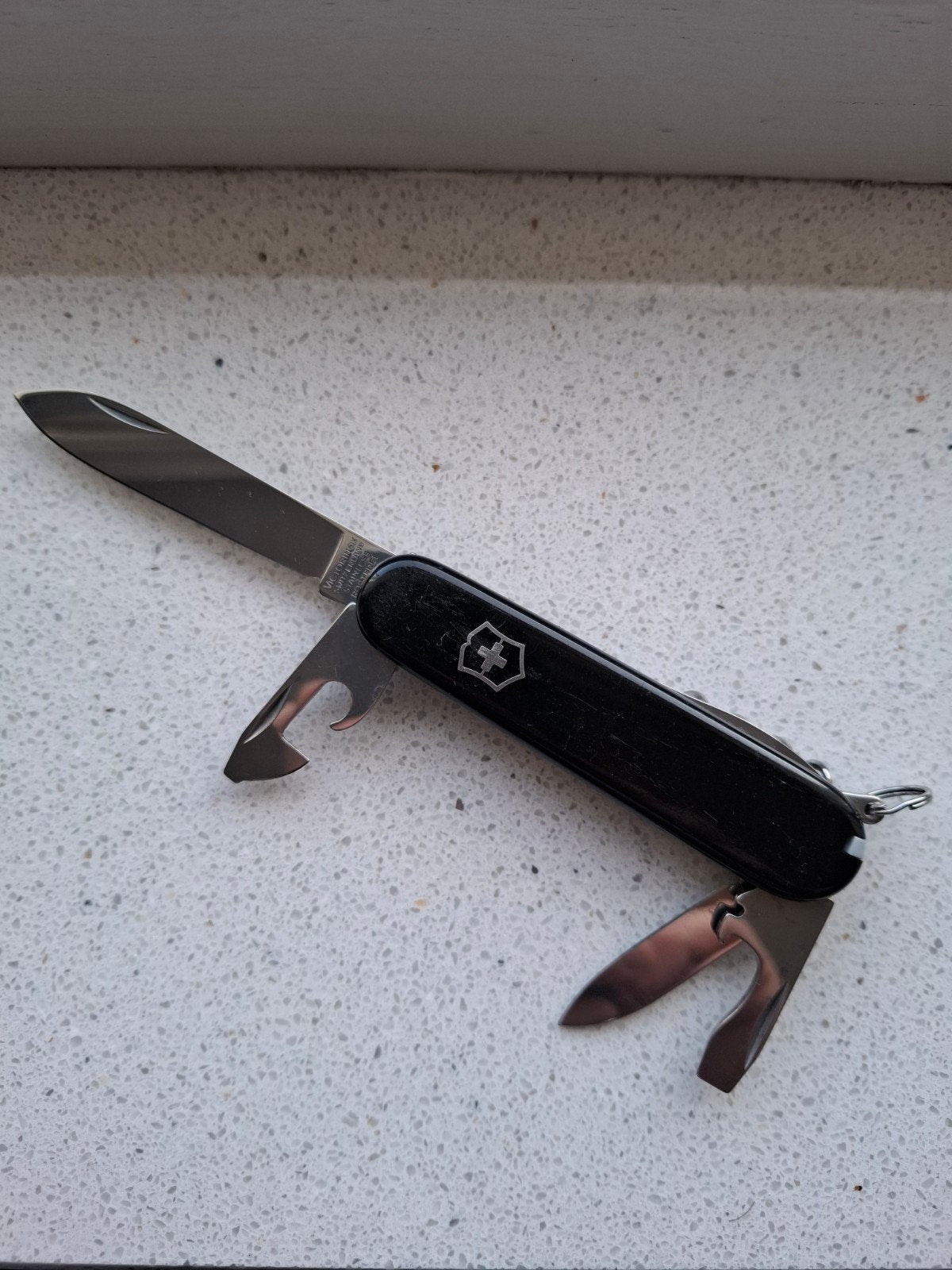 Victorinox spartan mes zakmes zwart, Caravans en Kamperen, Ophalen, Gebruikt