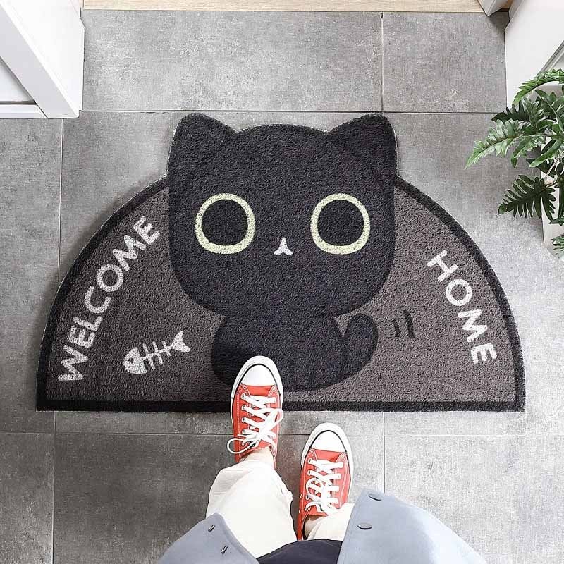 Zwarte Kat Deurmat / Katten Dieren Deur Mat Vloermat Kleed, Tuin en Terras, Deurmatten, Verzenden, Nieuw, Binnen