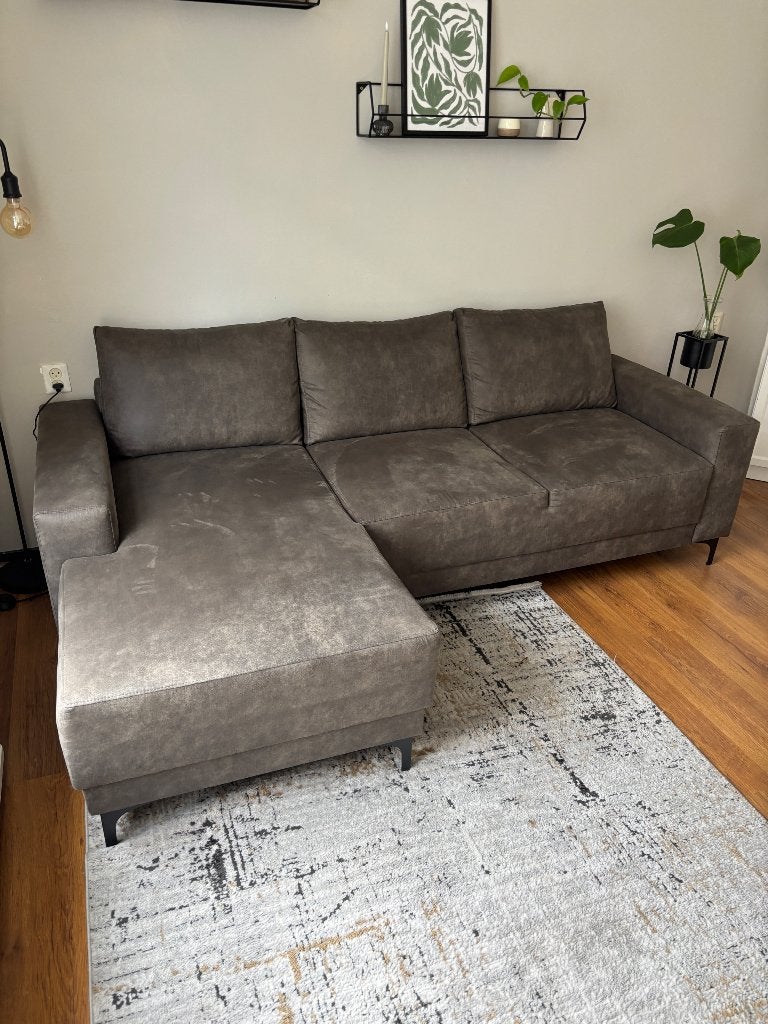 Hoekbank antraciet links, Huis en Inrichting, Ophalen, Gebruikt, Minder dan 75 cm, 150 tot 200 cm