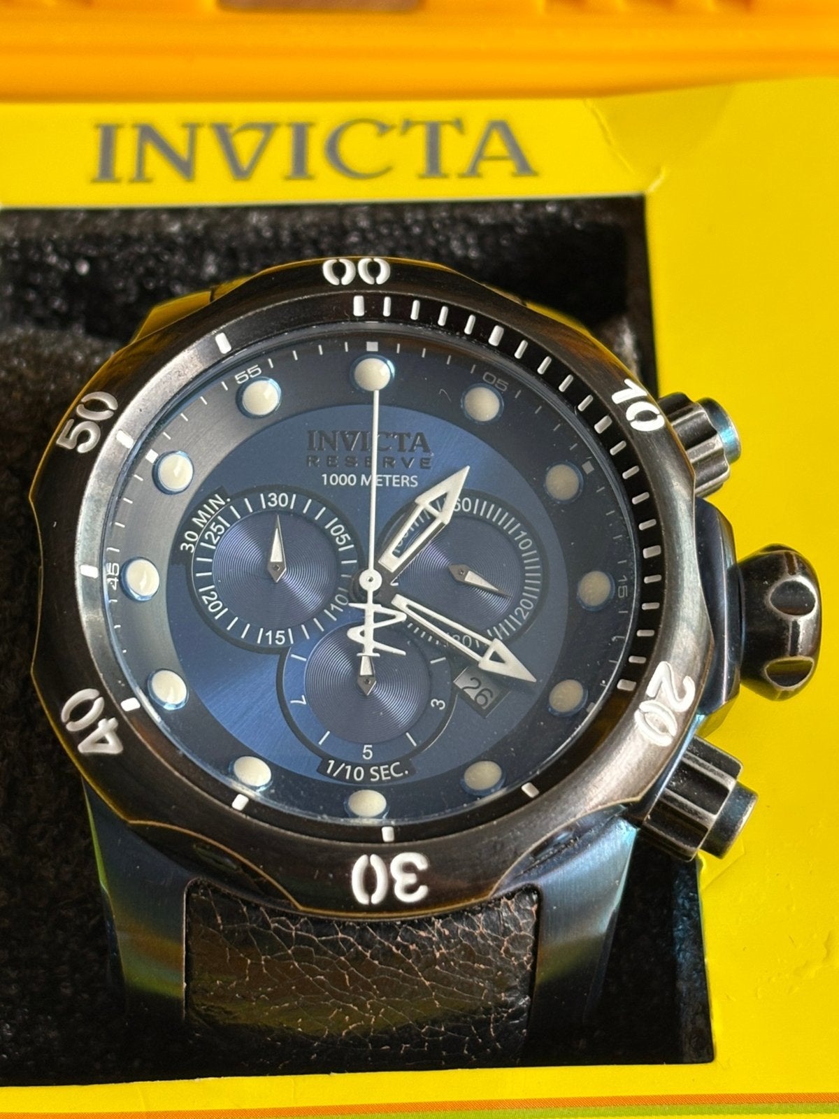 Invicta Venom XXXL 53,7mm 15988, Sieraden, Tassen en Uiterlijk, Horloges | Heren, Overige merken, Leer, Polshorloge, Ophalen of Verzenden