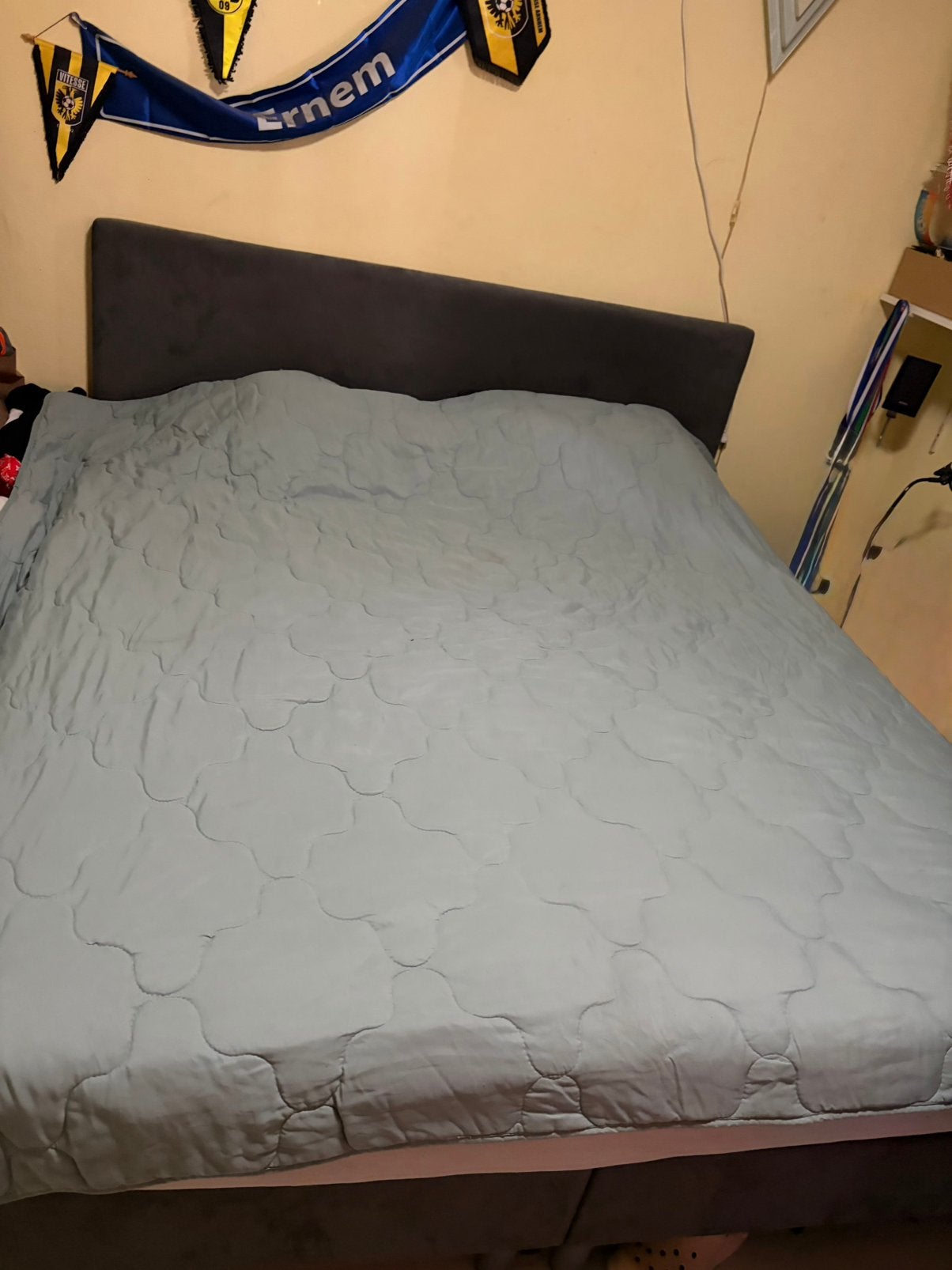 Nette boxspring 180x200 cm – antraciet – zonder matras, Ophalen, Tweepersoons, Zo goed als nieuw, 180 cm