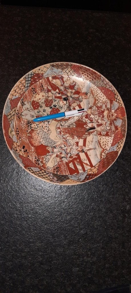 japanse schaal bord servies antiek samoeraï 31 cm, Verzenden
