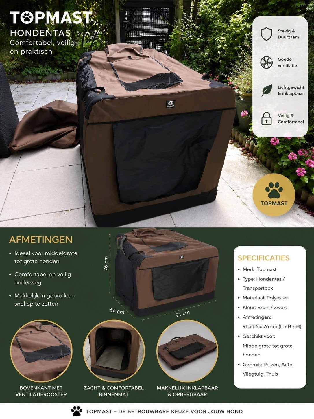 topmast hondentas, Dieren en Toebehoren, Honden-accessoires, Ophalen, Zo goed als nieuw