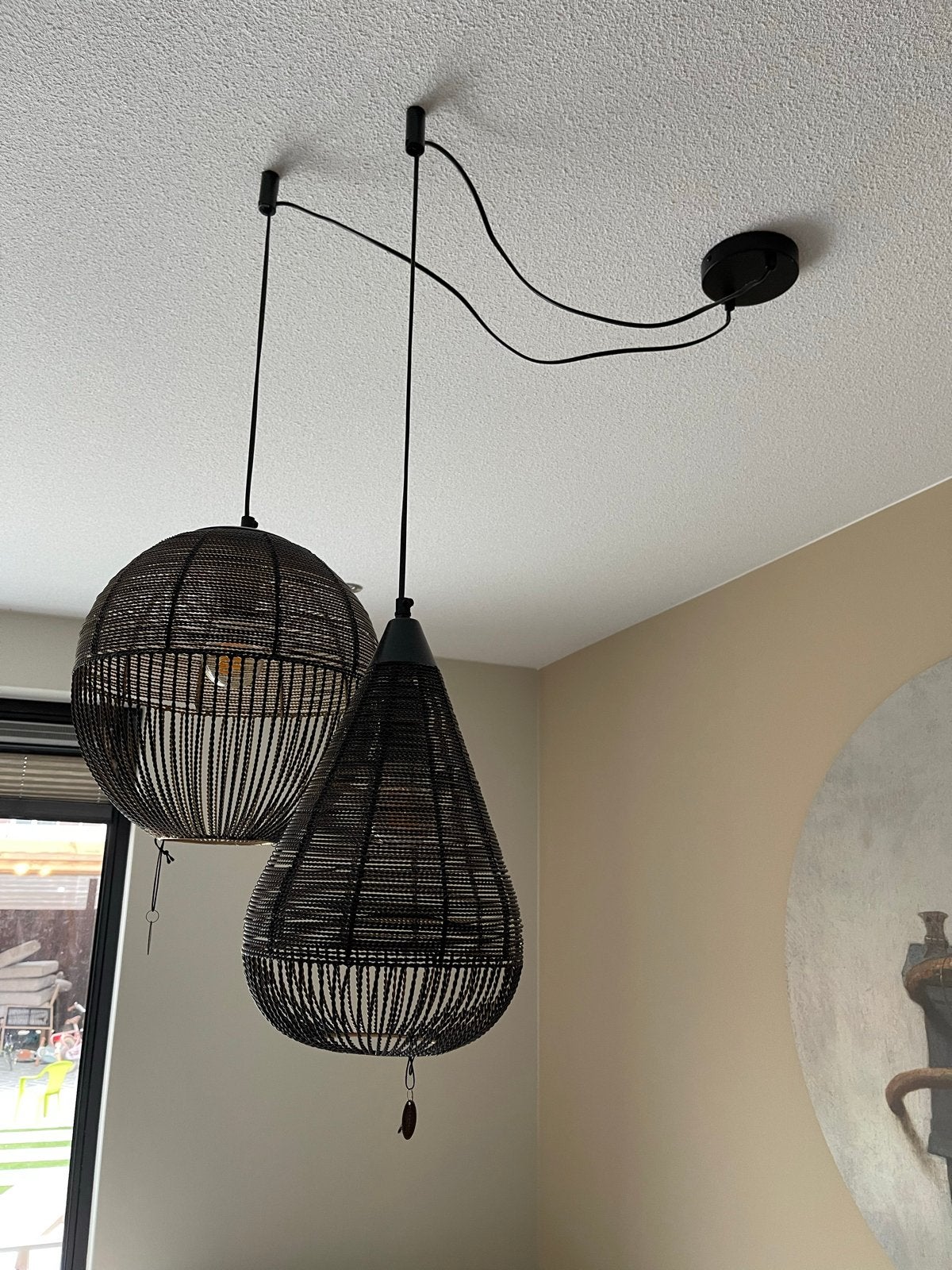Nieuwe Riverdale hanglampen (1x druppel, 2x bolvormig), Ophalen of Verzenden, Nieuw, Metaal