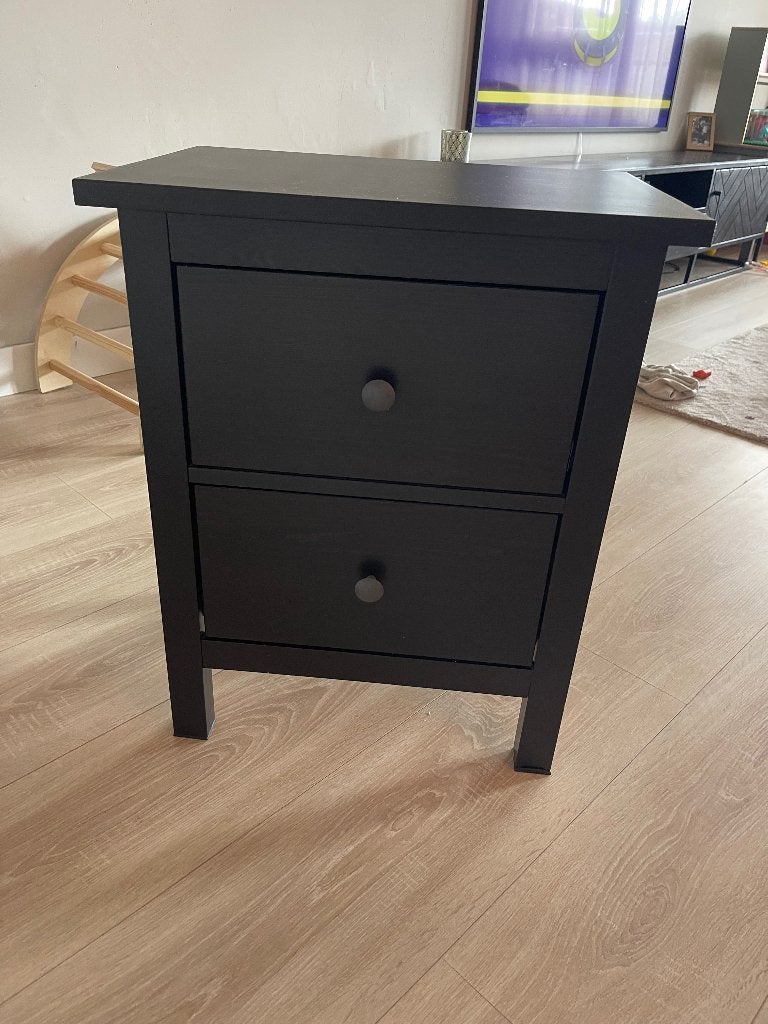 Nachtkastje zwart, Ophalen, 55 tot 70 cm, Zo goed als nieuw, 45 tot 65 cm