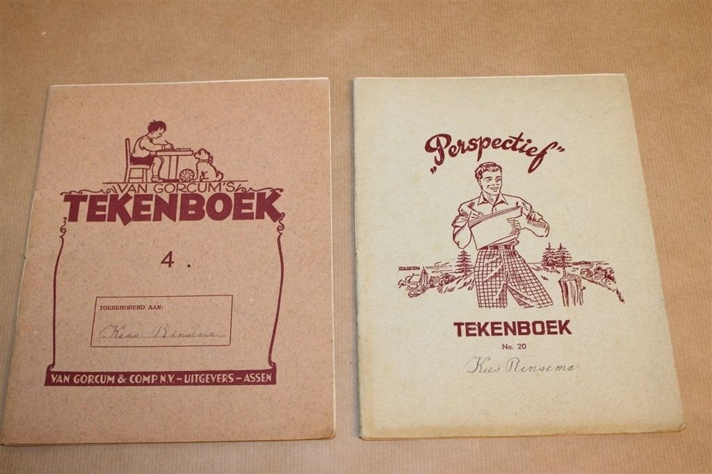 Vintage Tekenboeken — Ingevuld met Kindertekeningen ca. 1930, Ophalen of Verzenden, Gelezen