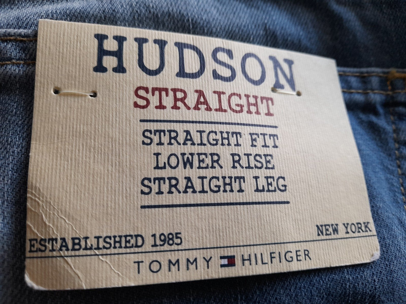 Nieuwe Tommy Hilfiger Hudson Straight Jeans W36 L36, W36 - W38 (confectie 52/54), Blauw, Tommy Hilfiger, Nieuw