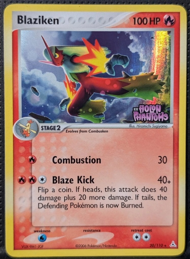 pokemon holon phantoms reverse holo blaziken 20/110, Ophalen of Verzenden, Zo goed als nieuw, Losse kaart, Foil