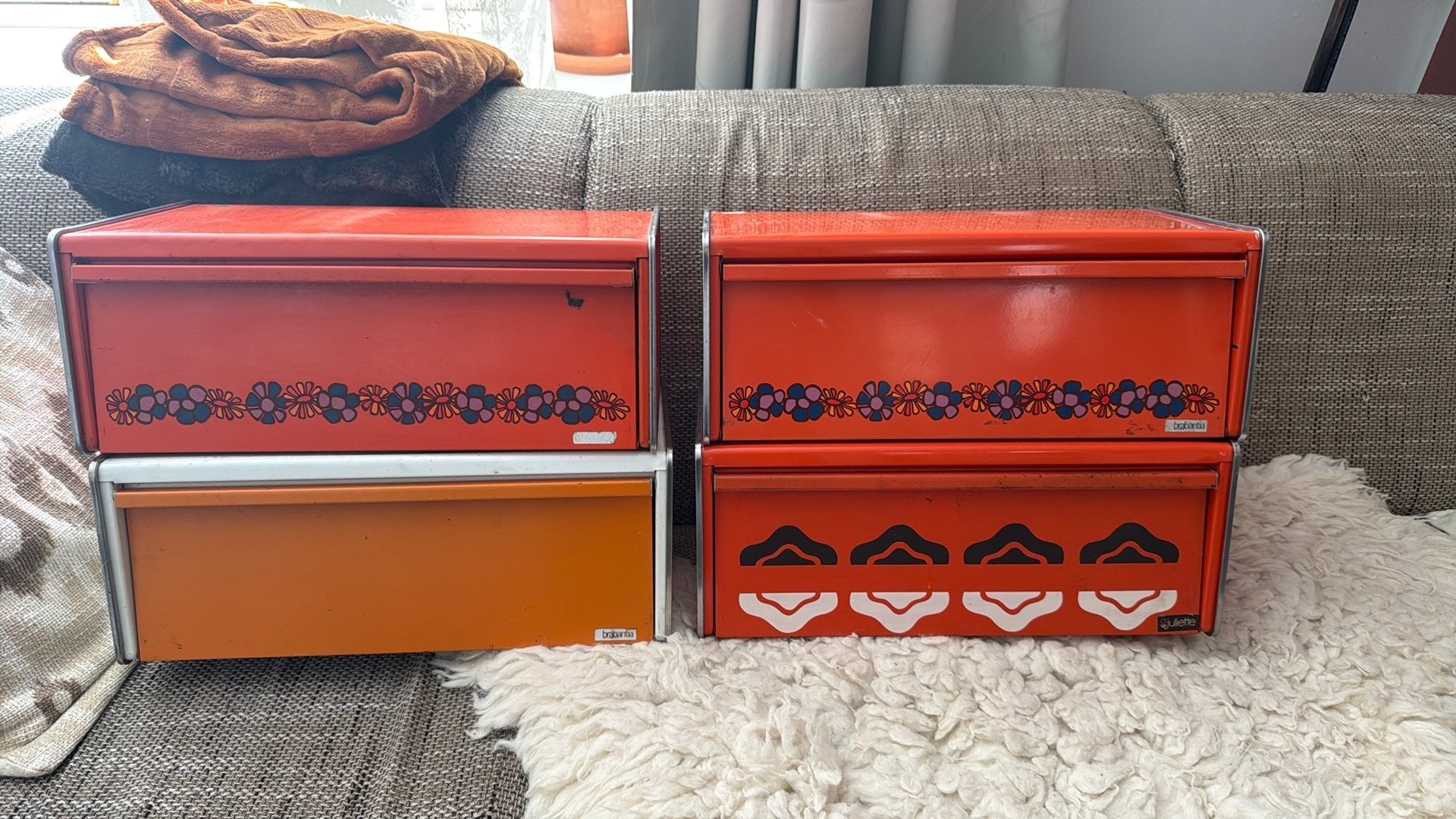 Broodtrommels vintage brabantia, Ophalen, Gebruikt, Metaal, Broodtrommel