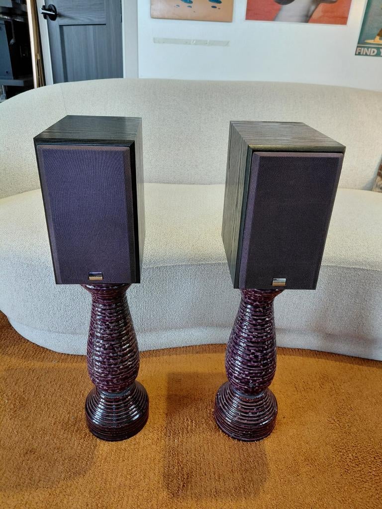 Klein maar fijn: Onkyo D-N5FX (70W) op stenen stands, Verzenden, 60 tot 120 watt, Front, Rear of Stereo speakers, Overige merken