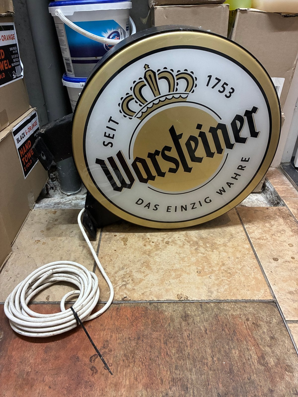 Warsteiner Lichtbak - Reclamebord, Ophalen of Verzenden, Gebruikt, Lichtbak of (neon) lamp