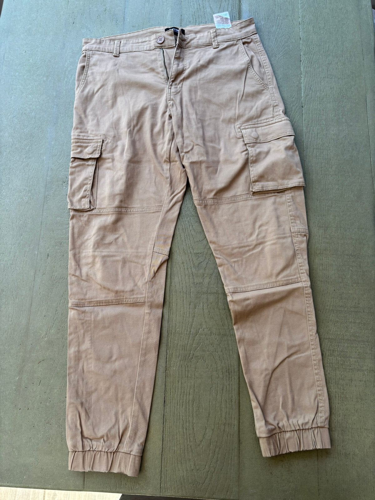 Beige/bruine cargo broek van Only&Sons, maat 32/34, Verzenden, Zo goed als nieuw, Overige maten, Beige