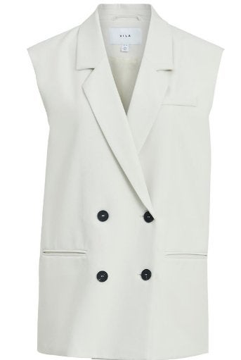VILA mouwloos colbert gilet  zand beige maat 34, Ophalen of Verzenden, Zo goed als nieuw, Beige, Vila