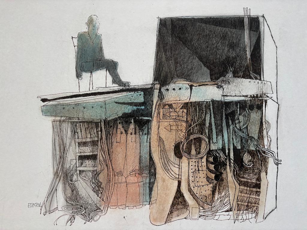Edzard Krol (1938) – Opgeruimd staat netjes!, Antiek en Kunst, Kunst | Schilderijen | Klassiek, Ophalen of Verzenden