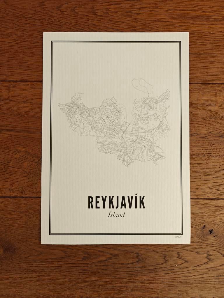 Wijck poster Reykjavik, Verzamelen, Posters, A4 of kleiner, Ophalen of Verzenden, Zo goed als nieuw, Overige vormen