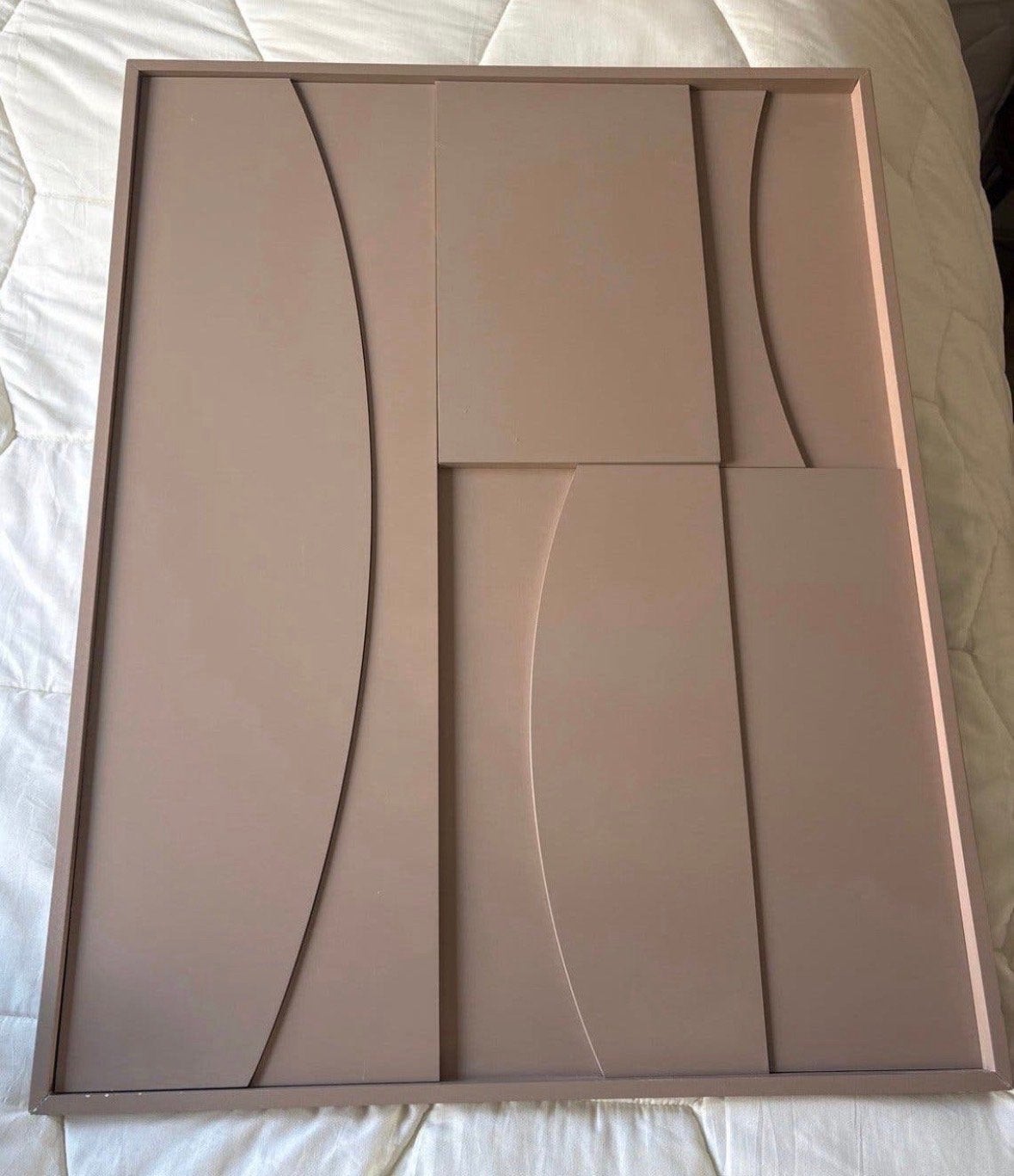 Japandi beige muurdecoratie, Ophalen, Gebruikt, Hout, Bruin