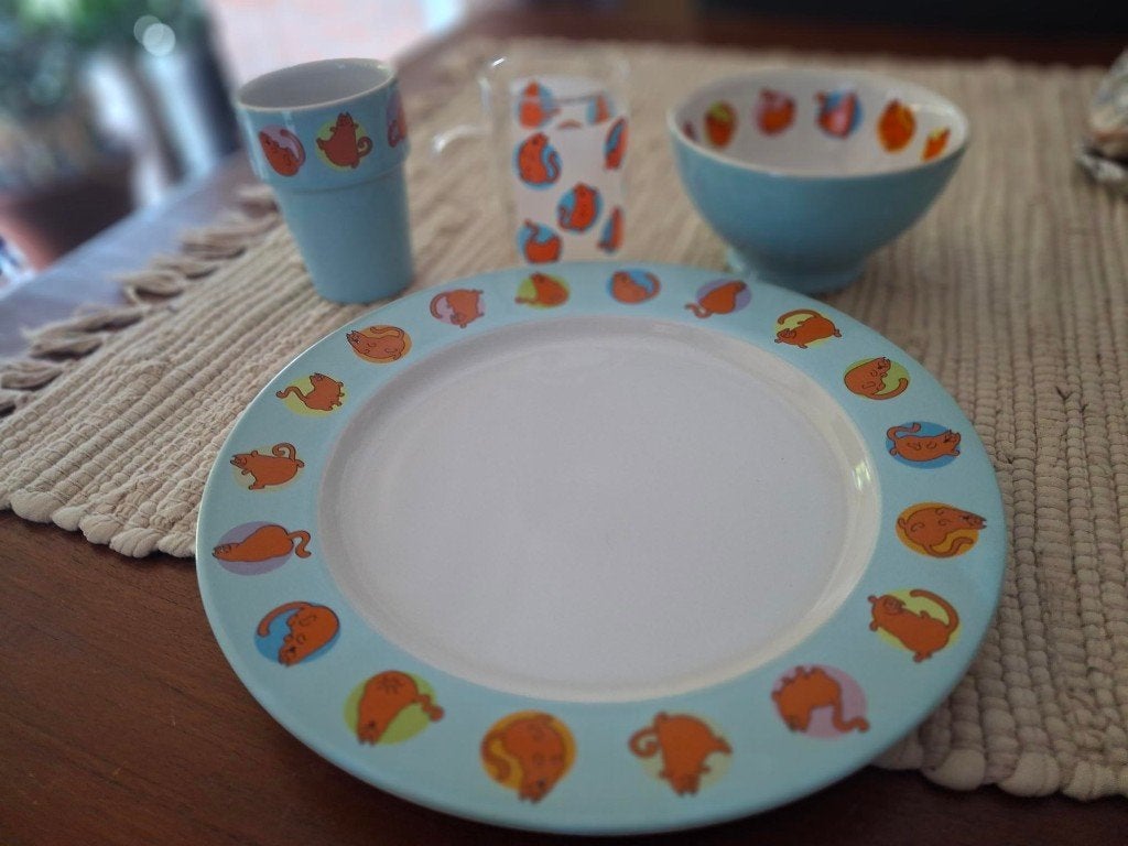 RODE KATER SERVIES 24 DELIG VINTAGE, Ophalen, Vintage, Zo goed als nieuw, Aardewerk