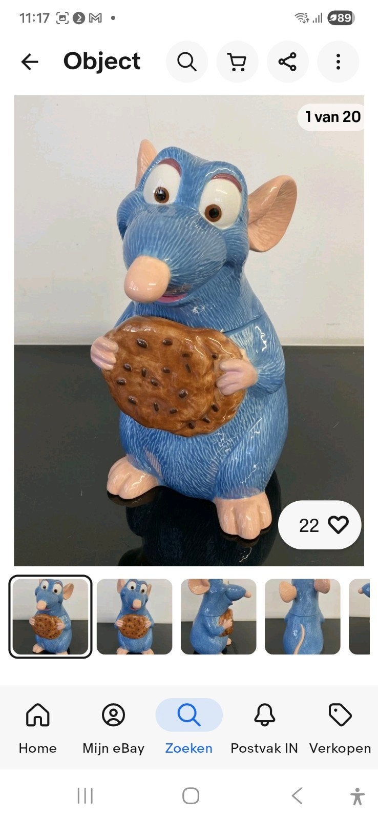 Gezocht Remy cookie jar, Verzamelen, Disney, Ophalen of Verzenden, Beeldje of Figuurtje