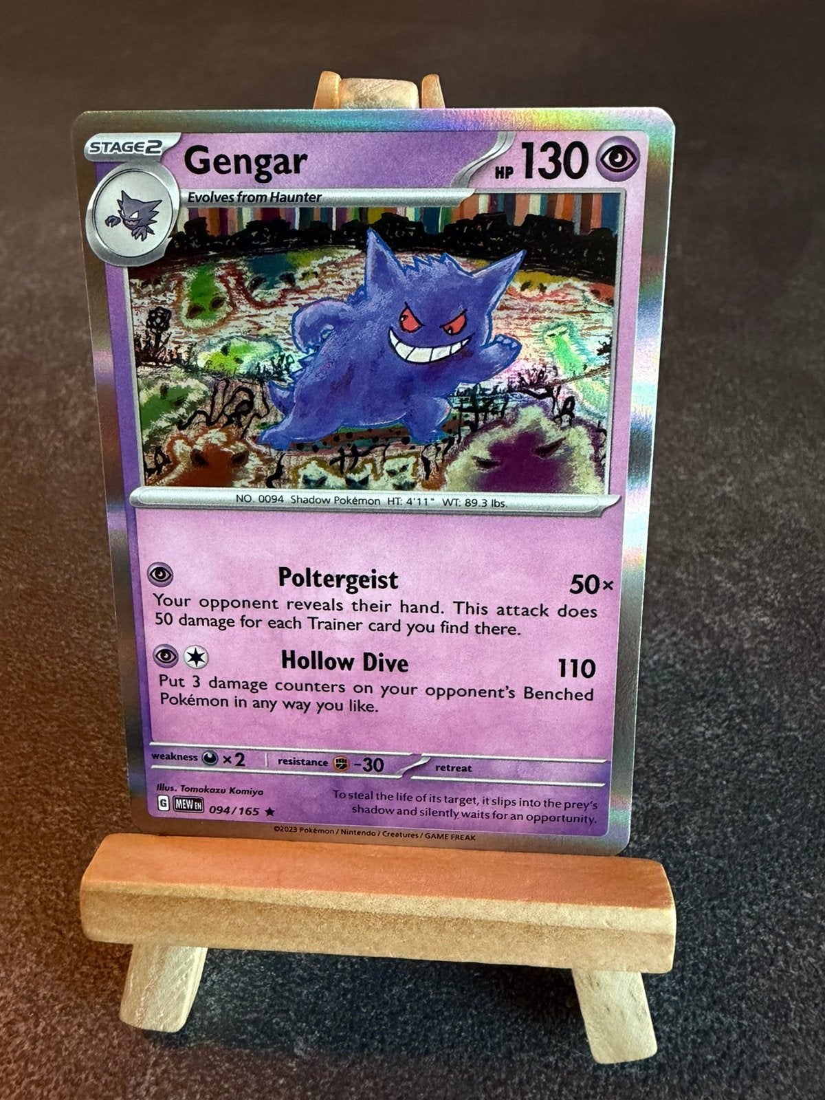 Gengar holo 94 Pokémon Mew 151, Ophalen of Verzenden, Zo goed als nieuw