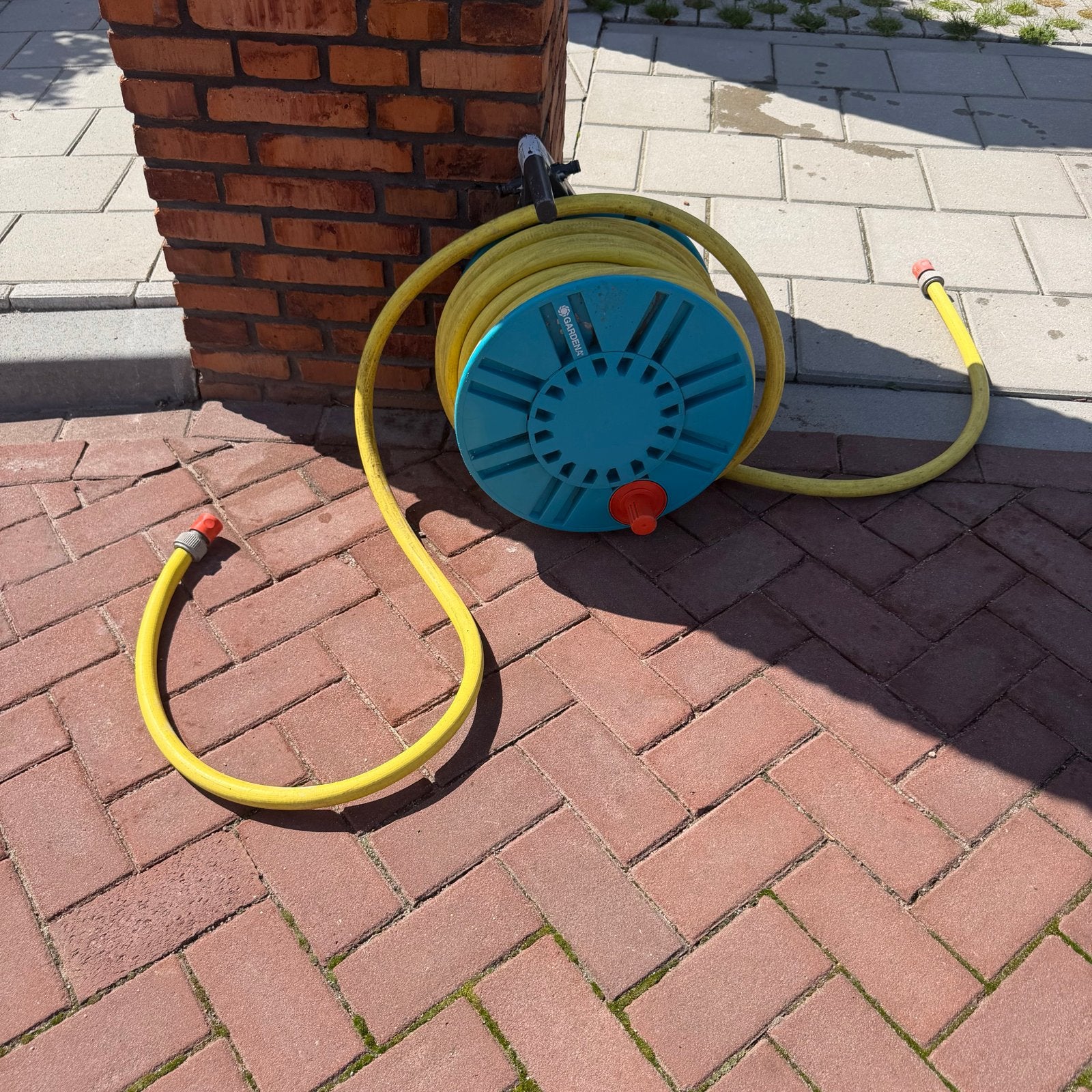 Gardena Tuinslanghaspel met slang, Ophalen of Verzenden, Gebruikt, Tuinslanghaspel