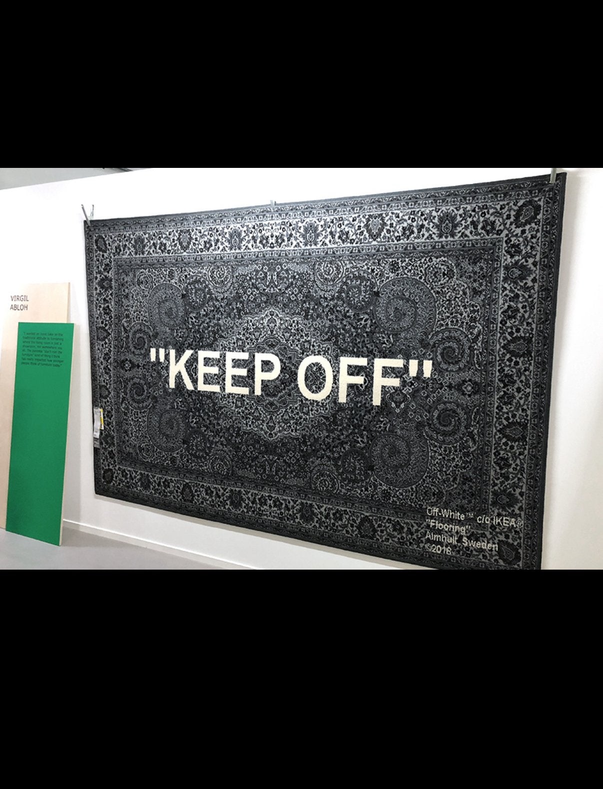 Off White x Ikea “KEEP OFF” 200x300 vloerkleed (nieuw), Ophalen, Nieuw, Blauw, Overige merken