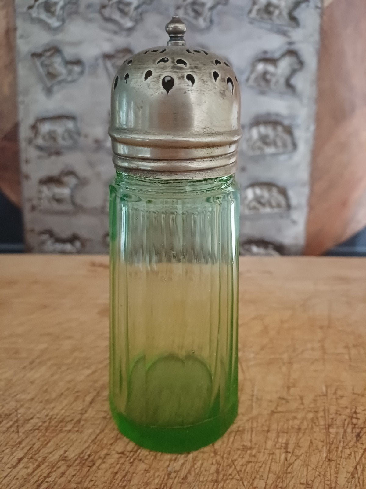 Mooie antieke Edwardiaanse Strooier Anna groen glas, Antiek en Kunst, Verzenden