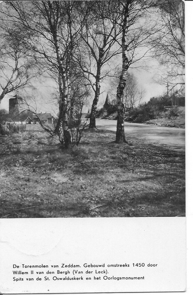 Oude Ansichtkaart Zeddam: Torenmolen, St. Oswalduskerk, Verzamelen, Ophalen of Verzenden, 1940 tot 1960, Gelopen, Gelderland