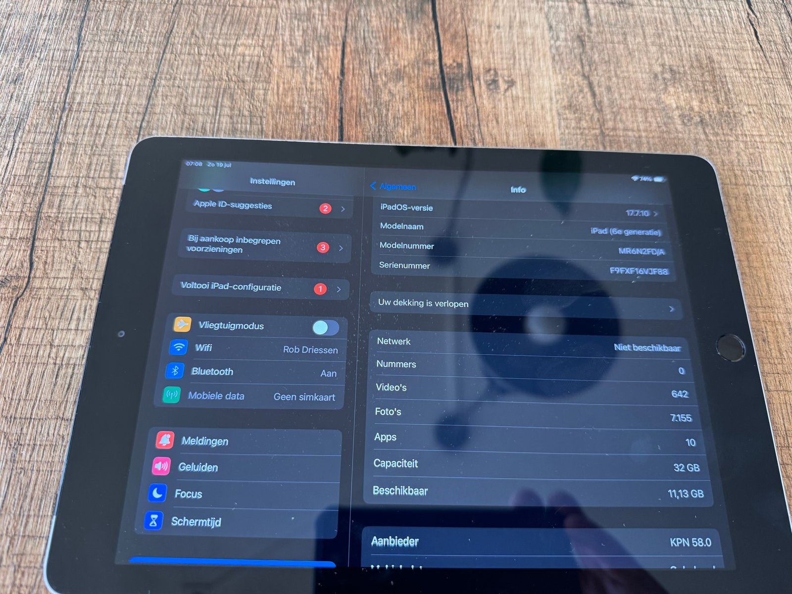 Apple iPad (6e generatie) 32GB 70 euro vaste prijs., Computers en Software, Gebruikt, 32 GB, Apple iPad, Grijs