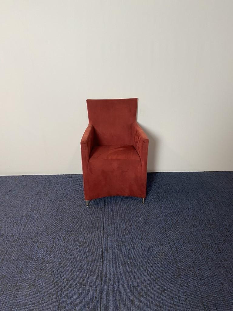 Vergaderstoel Bert Plantagie, rood suède, Huis en Inrichting, Stoelen, Ophalen, Gebruikt, Rood, Eén