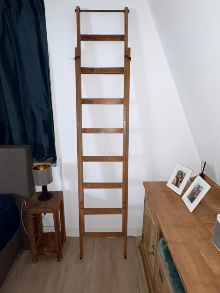 Vintage Houten Uitschuifbare Ladder - Decoratief, Ophalen, Gebruikt