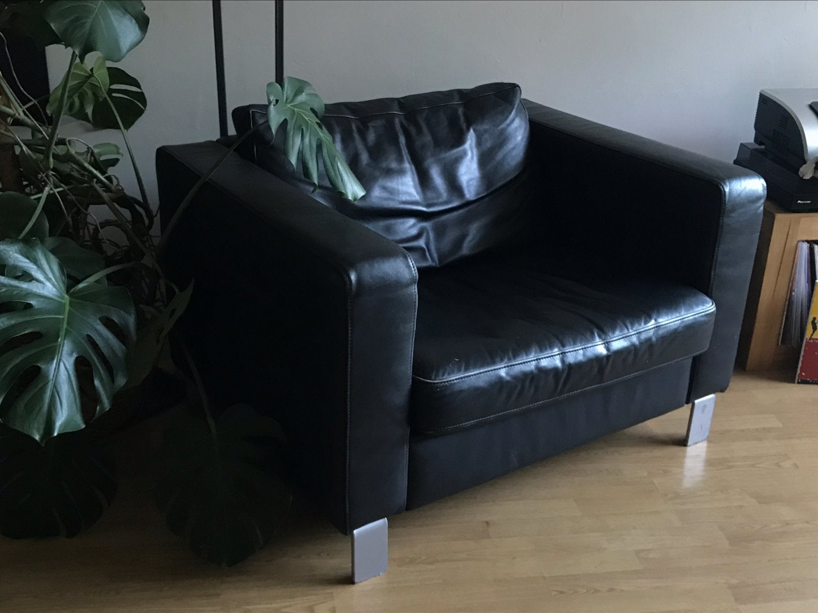 Leren fauteuil / loveseat, Huis en Inrichting, Banken | Sofa's en Chaises Longues, Ophalen, Gebruikt, Eenpersoons, Minder dan 150 cm