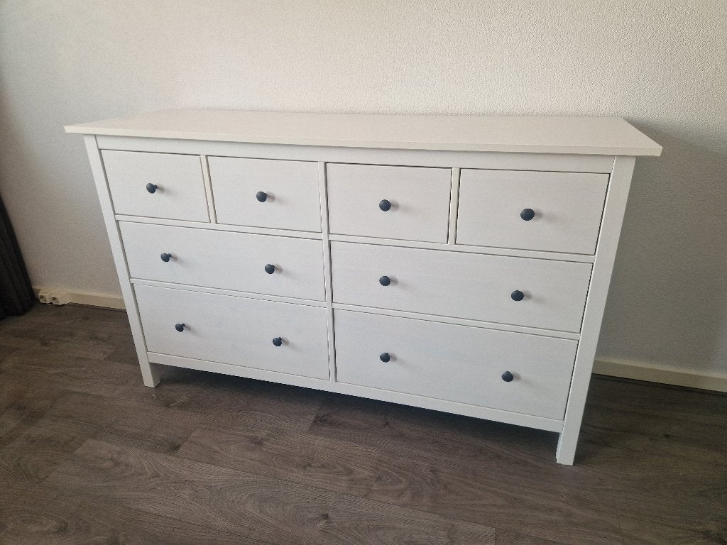 IKEA HEMNES ladekast wit 8 lades, Ophalen, 100 tot 150 cm, 5 laden of meer, Zo goed als nieuw