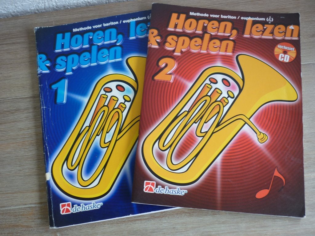 Horen, Lezen & spelen -Methode voor bariton - Deel 1 en 2, Overige genres, Les of Cursus, Zo goed als nieuw, Overige instrumenten