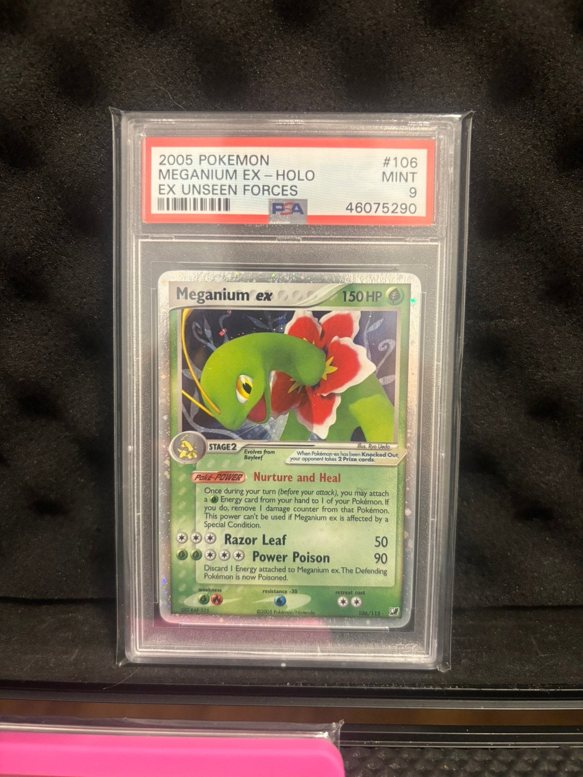 Meganium EX 106 EX Unseen Forces PSA 9, Ophalen of Verzenden, Zo goed als nieuw