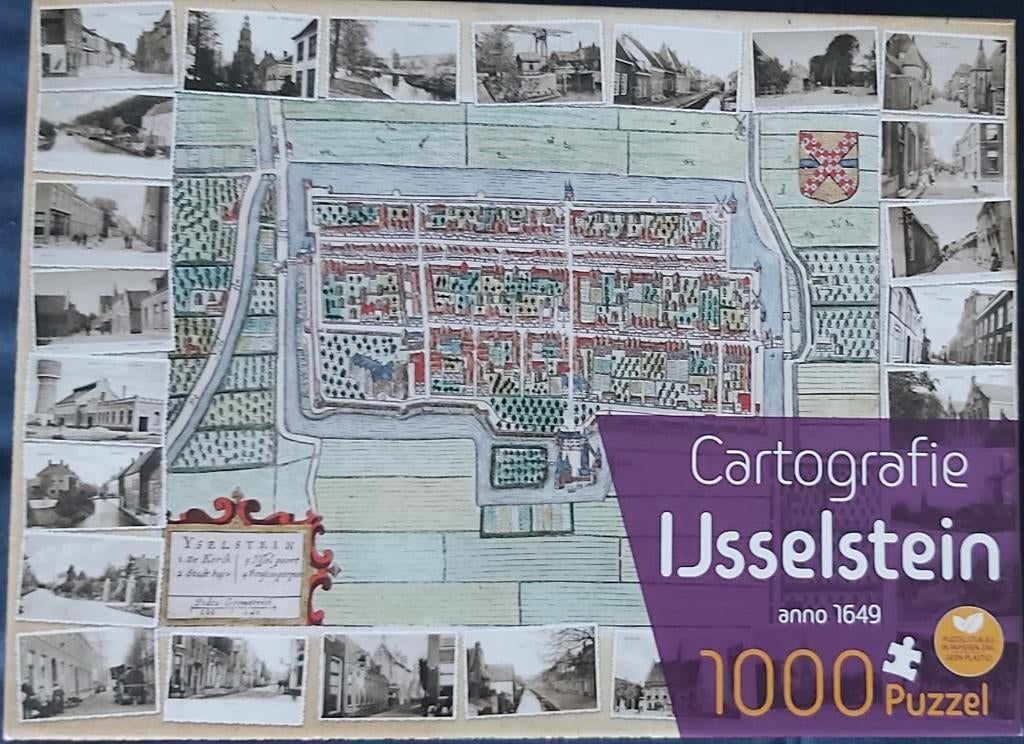 Puzzel Cartografie van IJsselstein anno 1649, 1000 stukjes, Hobby en Vrije tijd, Denksport en Puzzels, Ophalen of Verzenden, 500 t/m 1500 stukjes