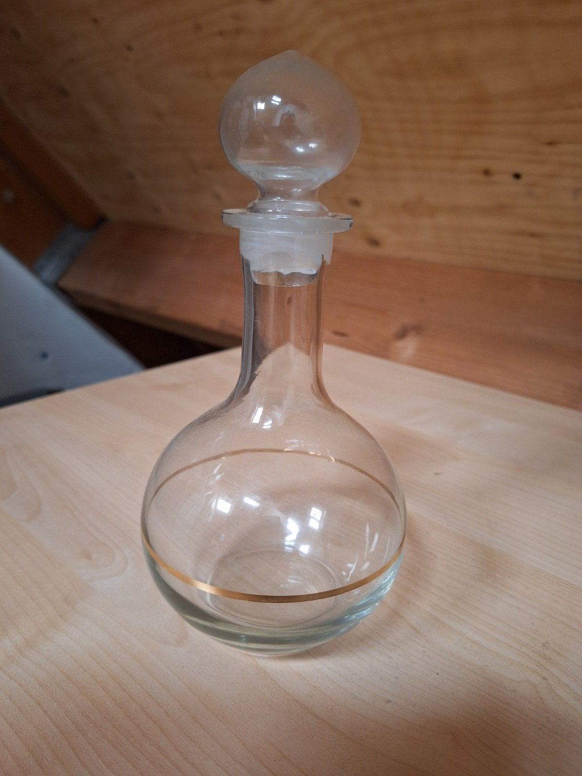 Vintage karaf met 5 glaasjes - goudkleurige rand, Ophalen