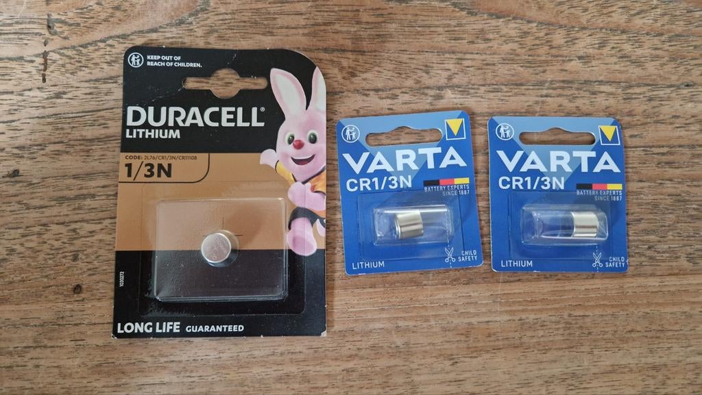 Nieuw 3x CR1/3N knoopcelaccus (Varta/Duracell), Ophalen of Verzenden, Nieuw