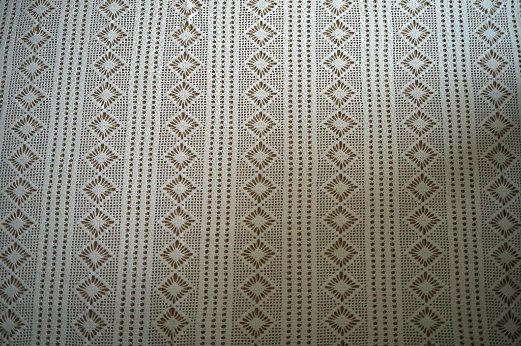vintage 100% katoen wit gehaakte sprei plaid, Ophalen of Verzenden, Gebruikt
