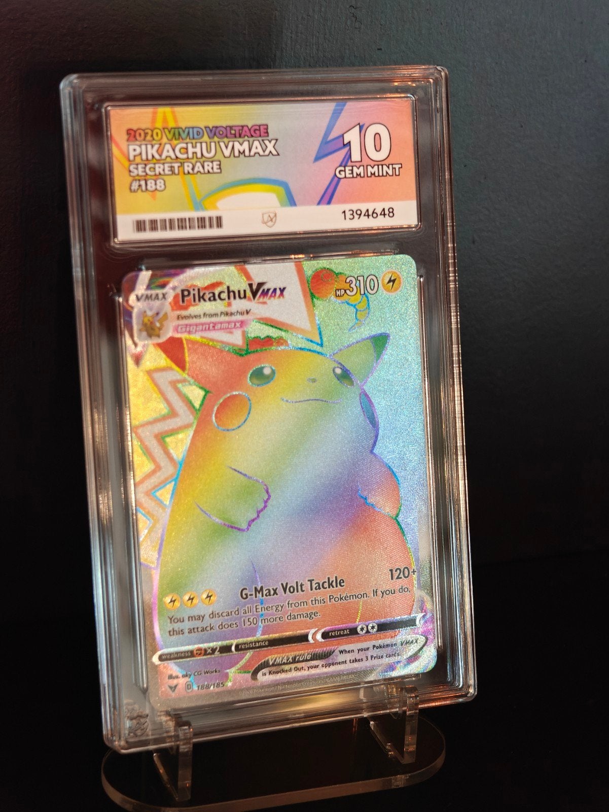 ACE 10 - PIKACHU VMAX - vivid voltage - #188, Hobby en Vrije tijd, Ophalen of Verzenden, Nieuw, Losse kaart, Foil