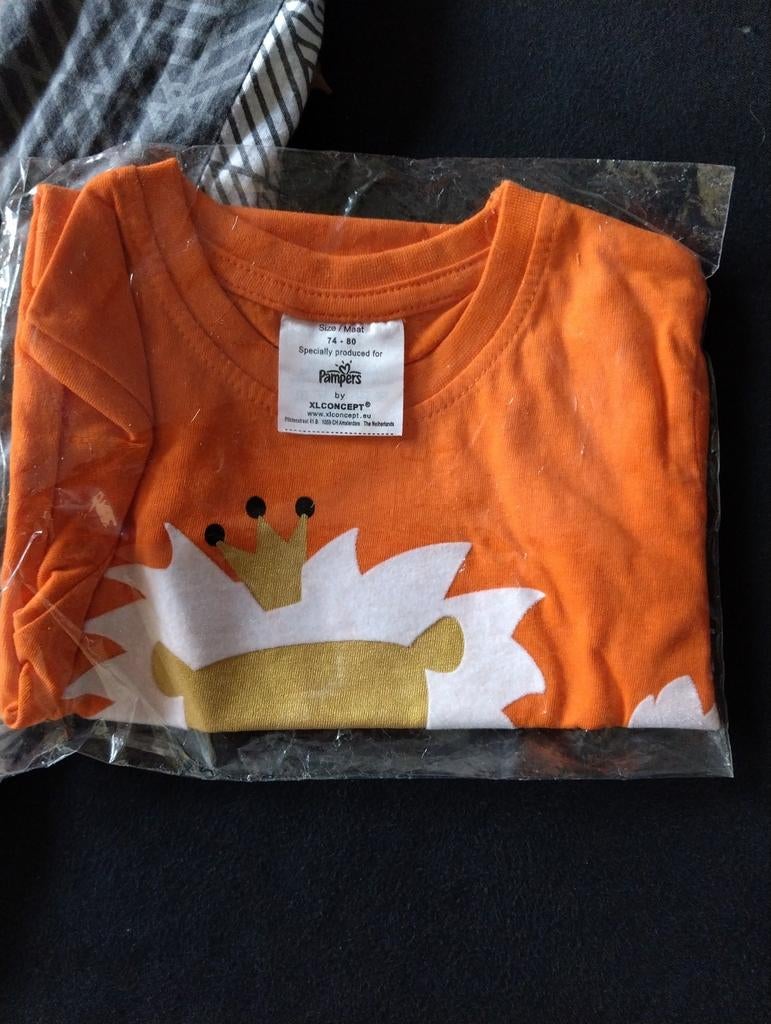 Koningsdag t-shirt maat 74-80 nieuw, Ophalen, Nieuw, Jongetje of Meisje, Shirtje of Longsleeve