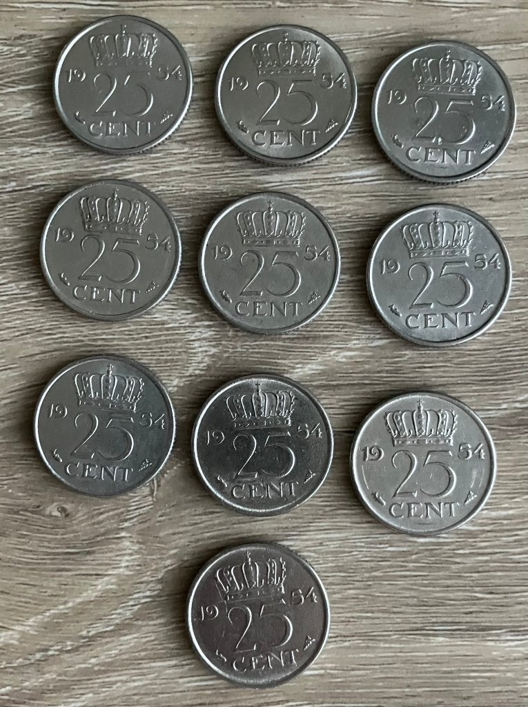 lastigste kwartje / 25 cent uit de serie, Postzegels en Munten, Munten | Nederland, Ophalen, Koningin Juliana, 25 cent, Losse munt