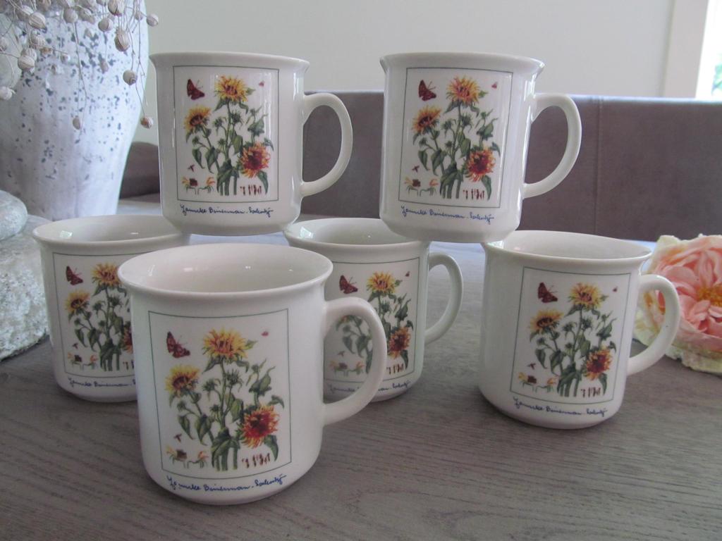 6 Janneke Brinkman Salentijn Bekers Bloemen, Keramiek, Overige typen, Ophalen of Verzenden, Zo goed als nieuw