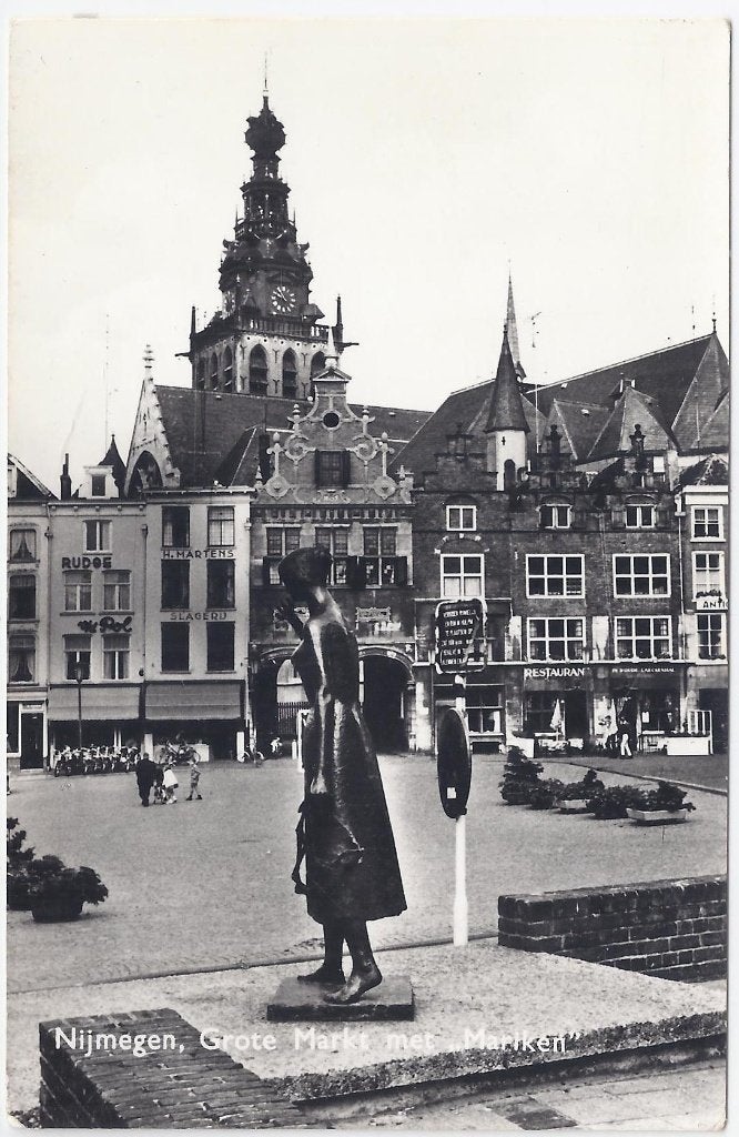 Nijmegen Grote Markt Met Mariken Oude Ansichtkaart ( B474, Ophalen of Verzenden, 1960 tot 1980, Gelopen, Gelderland