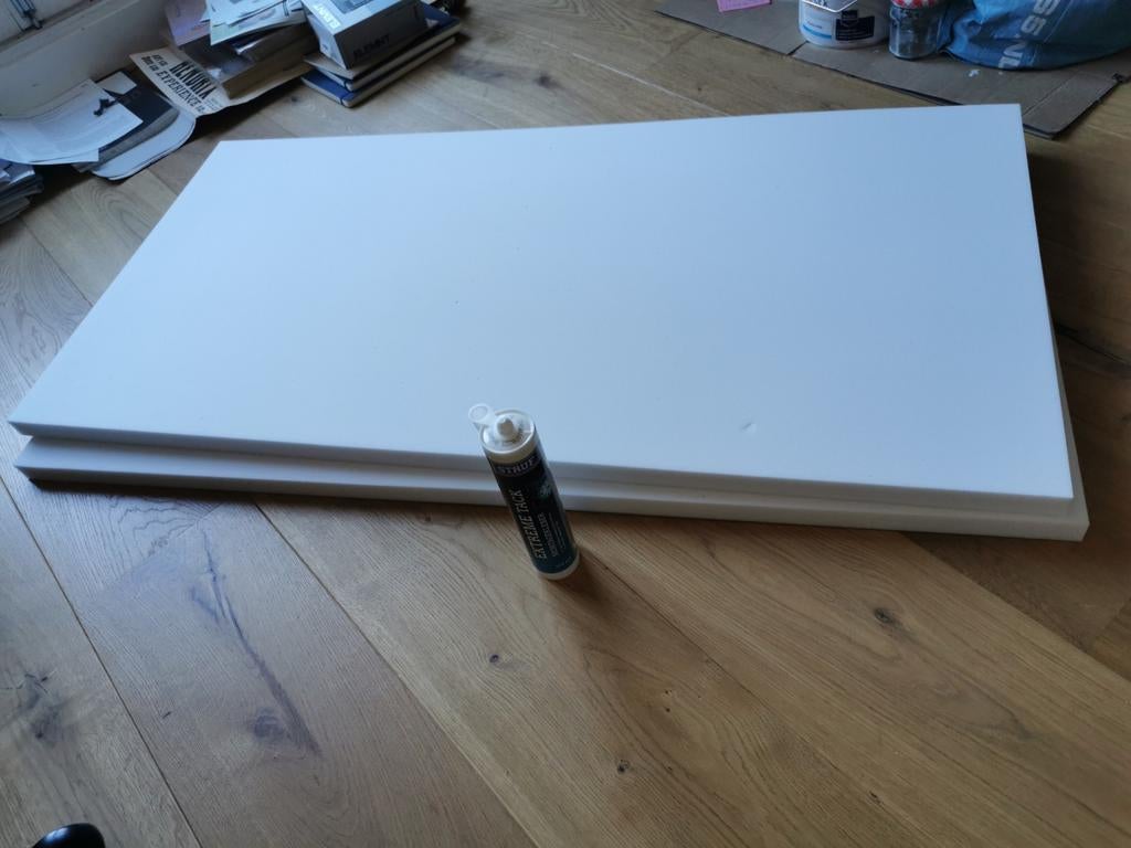 2 Geluidsabsorptie platen (Basotect) 120*60 cm + montagekit, Overige materialen, Nieuw, Minder dan 5 m², Muurisolatie