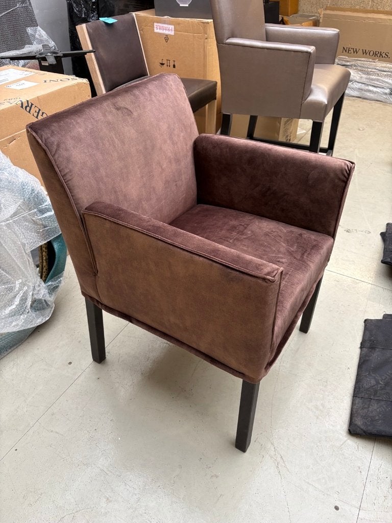 Originele zitkamer stoel Grey7 Dean, Ophalen, Hout, Bruin, Nieuw