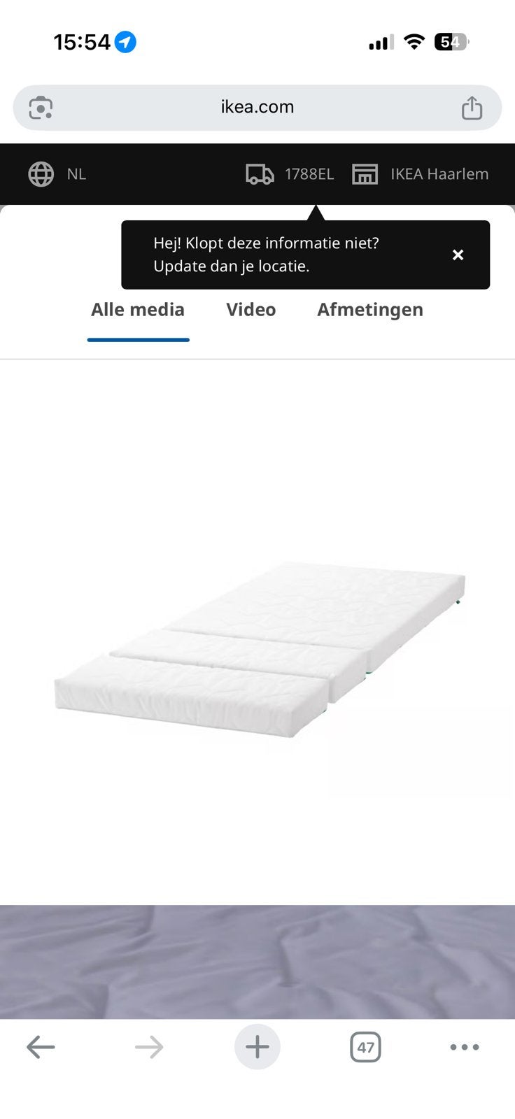 meegroei matras, Huis en Inrichting, Ophalen, Zo goed als nieuw, Eenpersoons