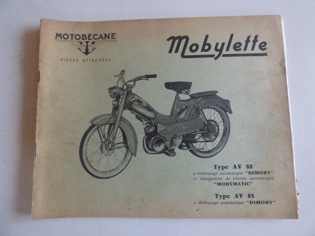 MOTOBECANE MOBYLETTE TYPE AV88 & AV85 ONDERDELENLIJST, Ophalen of Verzenden, Gebruikt