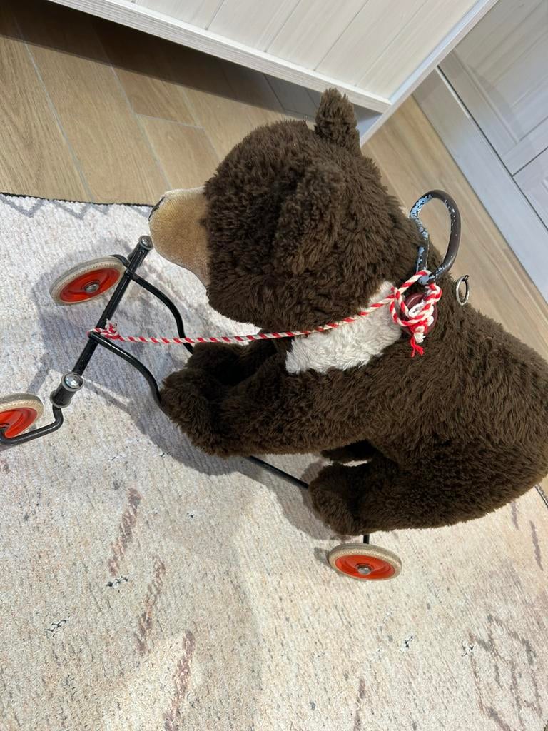 prachtige antieke steiff beer op wielen, Antiek en Kunst, Antiek | Speelgoed, Ophalen of Verzenden