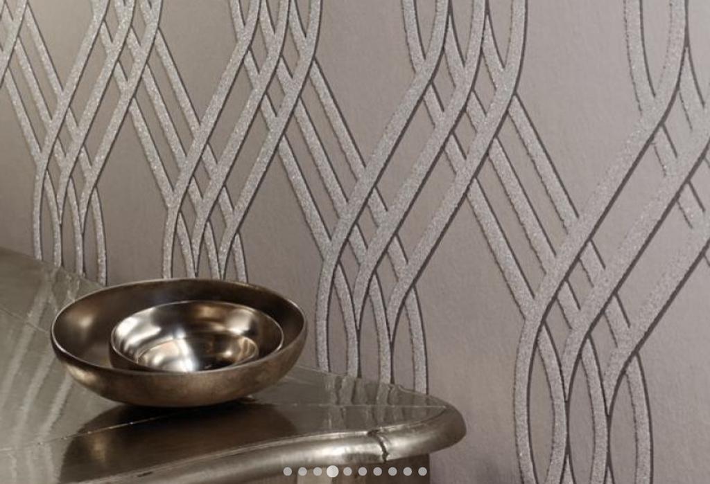 Behang, luxe, met reliëfafwerking. PER ROL NU VOOR, Huis en Inrichting, Stoffering | Behang, Ophalen, 75 m² of meer, Bruin, Hotel-chic, modern, luxe interieur, stijlvol