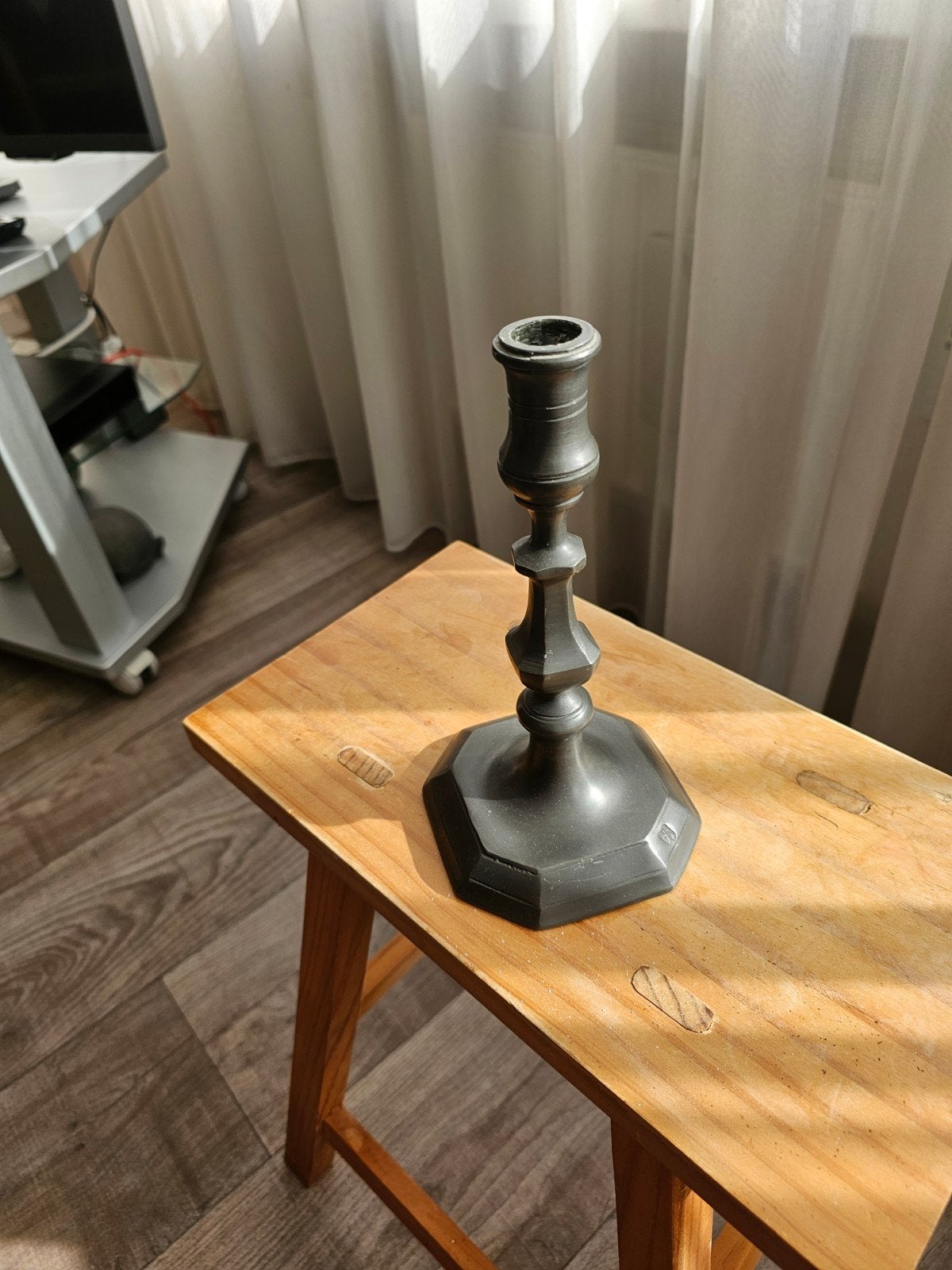 tinnen kandelaar, Ophalen of Verzenden